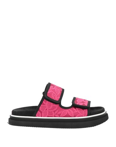 Hogan Woman Sandals Fuchsia Size 6.5 Textile Fibers In Pink