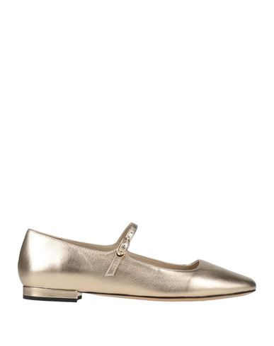 Theory Woman Ballet Flats Platinum Size 8 Leather In Animal Print