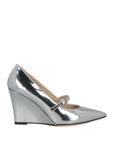 Theory Woman Pumps Silver Size 8 Leather In Multi