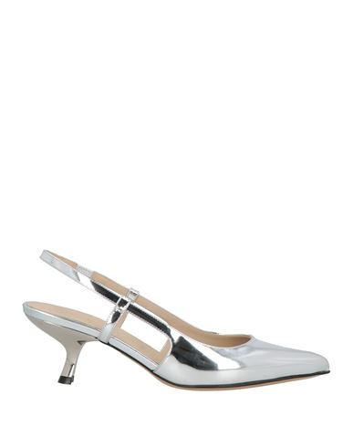 Theory Woman Pumps Silver Size 8 Leather In Multi