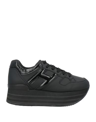 Hogan Woman Sneakers Black Size 7 Leather In Black