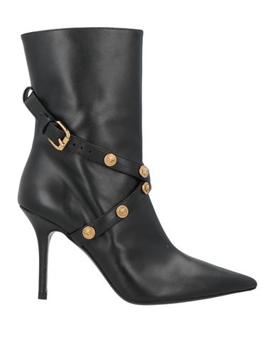 Versace Woman Ankle Boots Black Size 6 Leather In Black