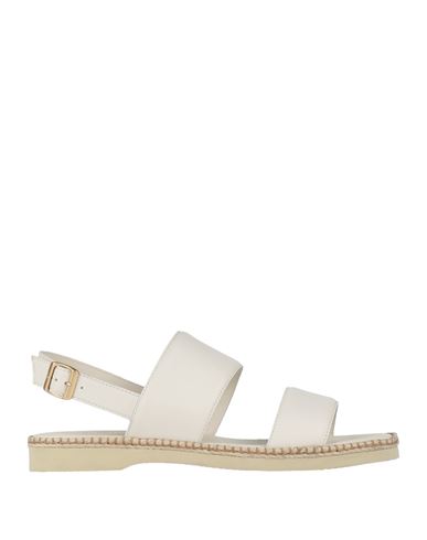 Hogan Woman Sandals Cream Size 8 Leather In White