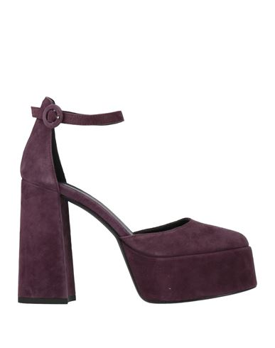 Stelio Malori Woman Pumps Plum Size 8 Leather In Purple