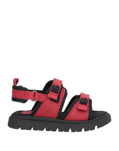Dolce & Gabbana Toddler Boy Sandals Red Size 9c Calfskin, Textile Fibers In Black