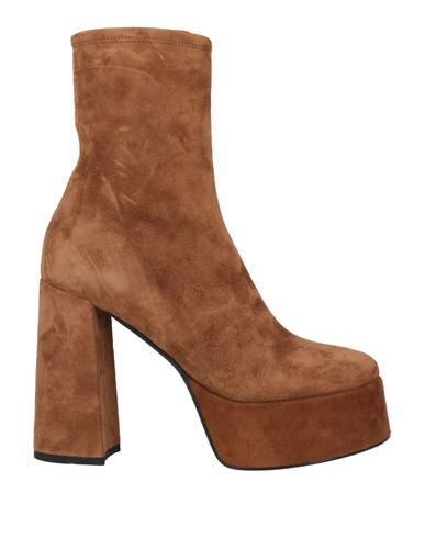 Stelio Malori Woman Ankle Boots Tan Size 8 Leather In Brown