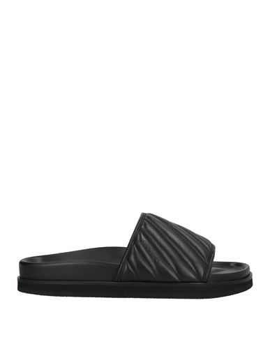 Off-white Man Sandals Black Size 9 Leather In Black