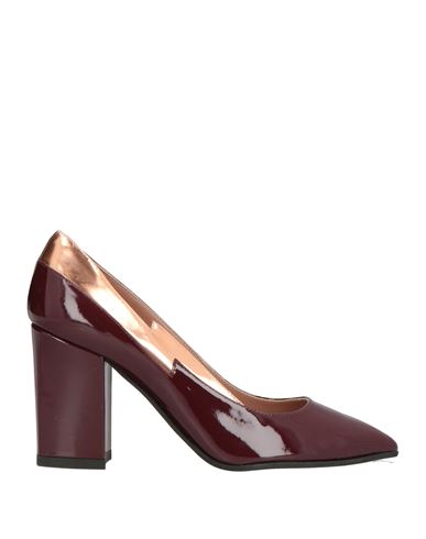 Pollini Woman Pumps Burgundy Size 7 Leather In Red