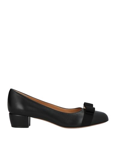 Ferragamo Woman Pumps Black Size 7.5 Lambskin In Black