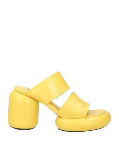 Jil Sander Woman Sandals Yellow Size 7 Leather In Yellow