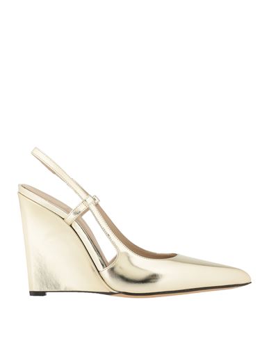 Theory Woman Pumps Platinum Size 8 Leather In Gold