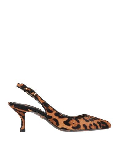 Dolce & Gabbana Leopard-print Calf Hair Slingback Pumps In Brown