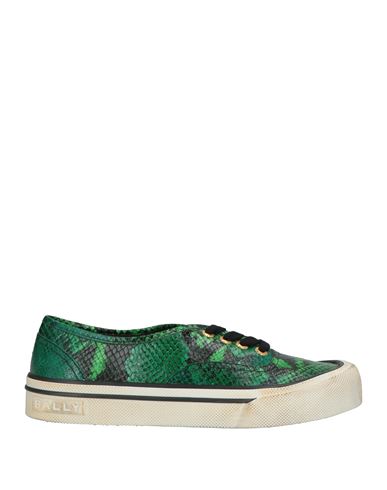 Bally Lyder Snakeskin-effect Low-top Sneakers In Green