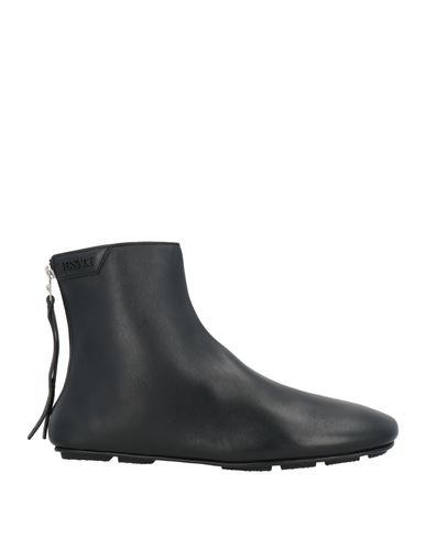 Versace Man Ankle Boots Black Size 8 Leather In Black