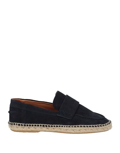 Zampiere Man Espadrilles Navy Size 7 Leather In Blue