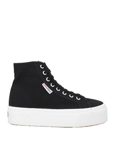 Superga Woman Sneakers Black Size 7.5 Textile Fibers In Multi