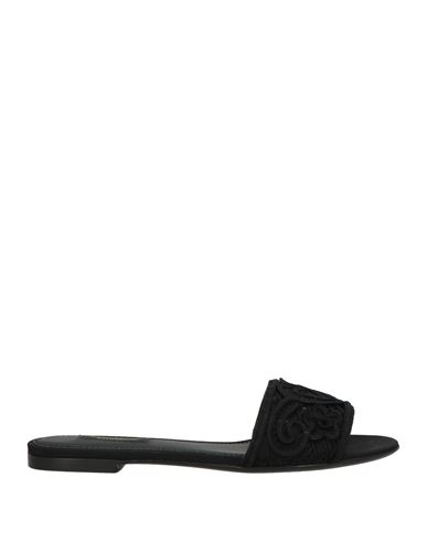 Dolce & Gabbana Woman Sandals Black Size 6.5 Textile Fibers In Black