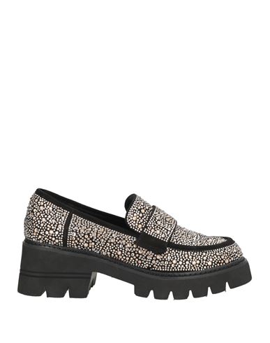 Tosca Blu Woman Loafers Black Size 8 Textile Fibers In Black
