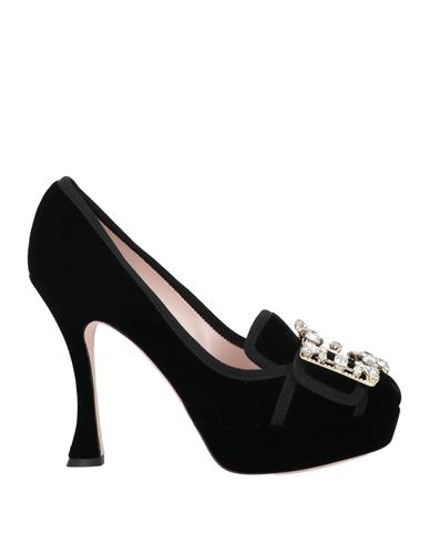 Roger Vivier Woman Pumps Black Size 7.5 Textile Fibers In Multi