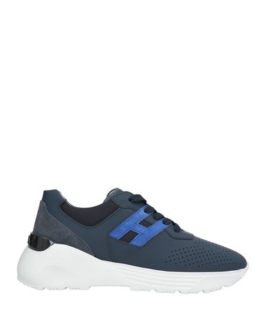 Hogan Man Sneakers Navy Size 9 Leather, Textile Fibers In Blue