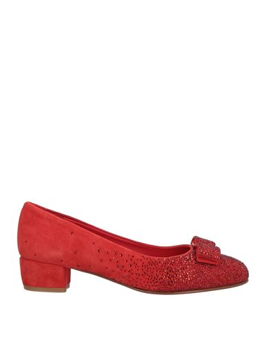 Ferragamo Woman Pumps Red Size 8 Leather In Red
