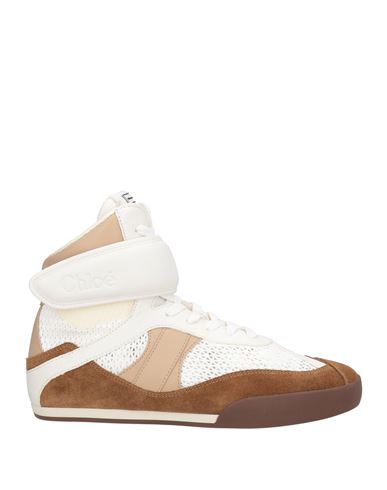 Chloé Woman Sneakers White Size 7 Calfskin, Textile Fibers In White