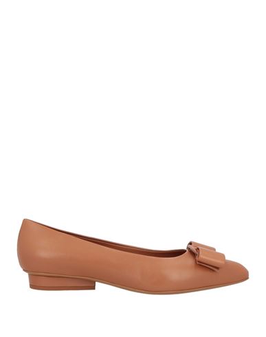 Ferragamo Woman Ballet Flats Brown Size 8 Lambskin In Animal Print