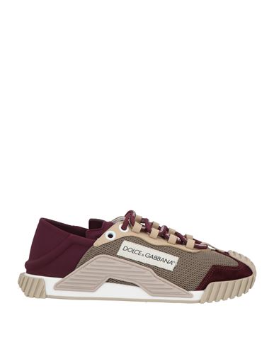 Dolce & Gabbana Woman Sneakers Plum Size 8.5 Textile Fibers, Leather In Multi
