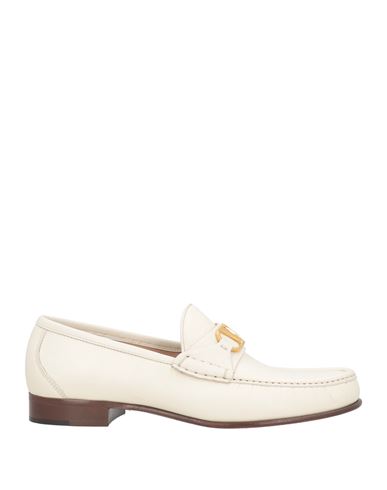 Valentino Garavani Man Loafers Ivory Size 12 Leather In White