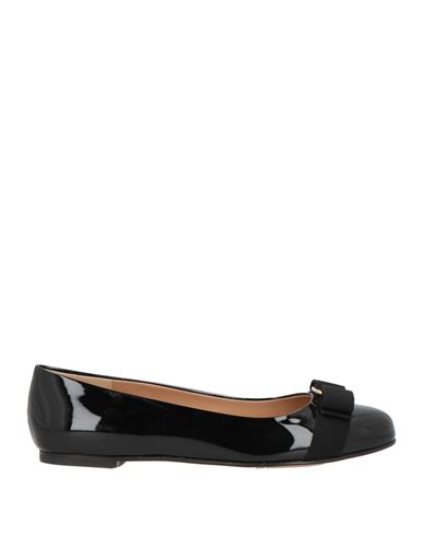 Ferragamo Woman Ballet Flats Black Size 9.5 Calfskin