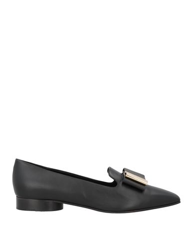 Ferragamo Woman Loafers Black Size 7 Lambskin In Black