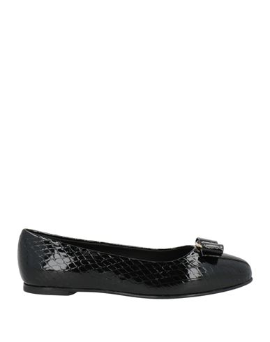 Ferragamo Woman Ballet Flats Black Size 8 Lambskin In Black