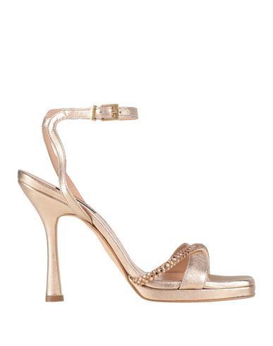 Andrea Pinto Woman Sandals Platinum Size 10 Leather In Neutral