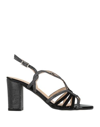Valleverde Woman Sandals Black Size 7 Leather, Synthetisches Material In Black