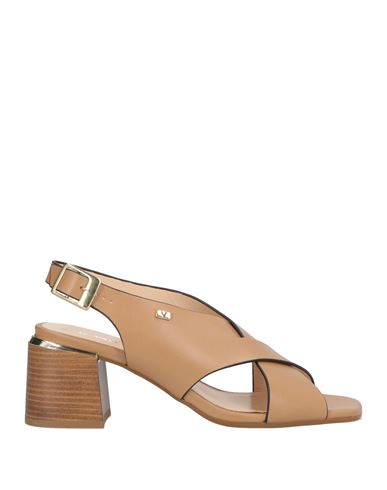 Valleverde Woman Sandals Beige Size 10 Calfskin In Multi