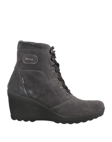 Igi & Co Woman Ankle Boots Grey Size 7 Leather In Black