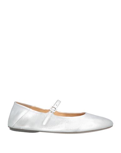 Marsèll Woman Ballet Flats Silver Size 7 Calfskin In Silver