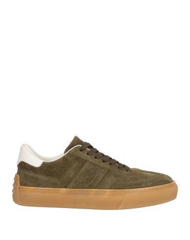 Tod's Man Sneakers Military Green Size 9 Leather In Green