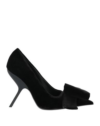 Ferragamo Woman Pumps Black Size 8 Textile Fibers In Black