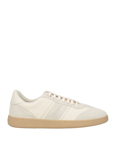 Ferragamo Salvatore  Cream Leather Achille 1' Sneakers Men In Animal Print