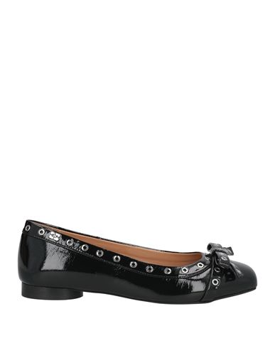 Ganni Woman Ballet Flats Black Size 10 Synthetisches Material In Black