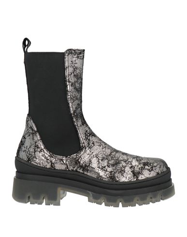 Manila Grace Woman Ankle Boots Silver Size 8 Sheepskin In Silver