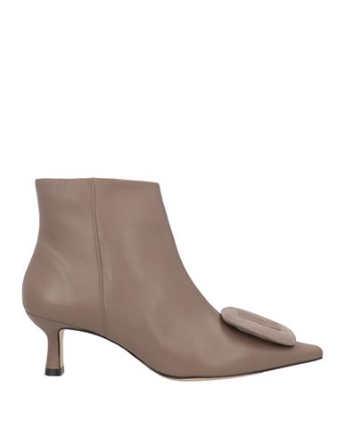 Pavin Woman Ankle Boots Taupe Size 7 Sheepskin In Gray
