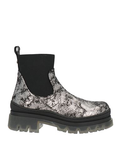 Manila Grace Woman Ankle Boots Silver Size 8 Sheepskin In Silver