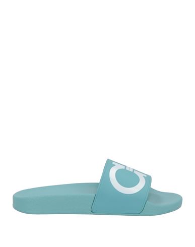 Ferragamo Woman Sandals Turquoise Size 11 Textile Fibers In Blue