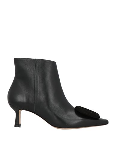 Pavin Woman Ankle Boots Black Size 10 Leather In Black