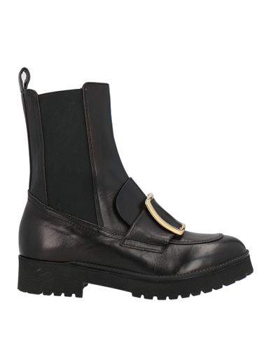 Pavin Woman Ankle Boots Black Size 7 Leather In Black