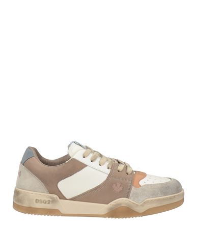 Dsquared2 Man Sneakers Beige Size 9 Leather In Brown