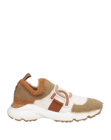 Tod's Woman Sneakers Camel Size 8 Textile Fibers In Black