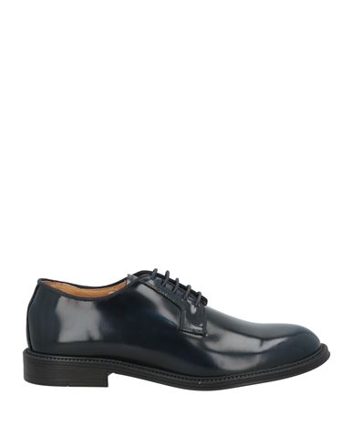 Exton Man Lace-up Shoes Midnight Blue Size 8 Leather In Blue
